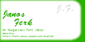 janos ferk business card