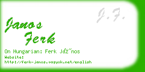 janos ferk business card